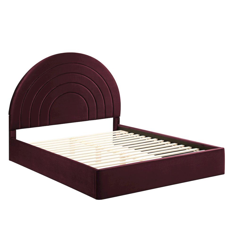 Solana Arched Performance Velvet Full Platform Bed