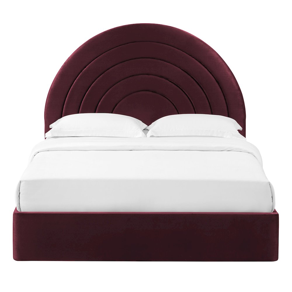 Solana Arched Performance Velvet Full Platform Bed