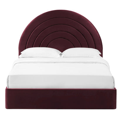 Solana Arched Performance Velvet Full Platform Bed