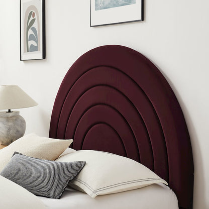 Solana Arched Performance Velvet Full Platform Bed