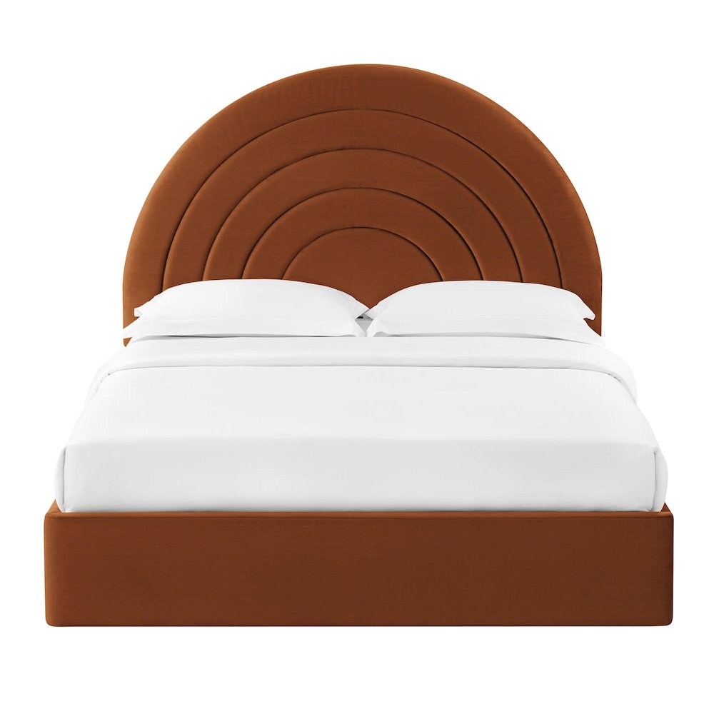 Solana Arched Performance Velvet Full Platform Bed