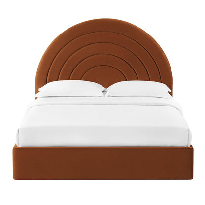 Solana Arched Performance Velvet Full Platform Bed