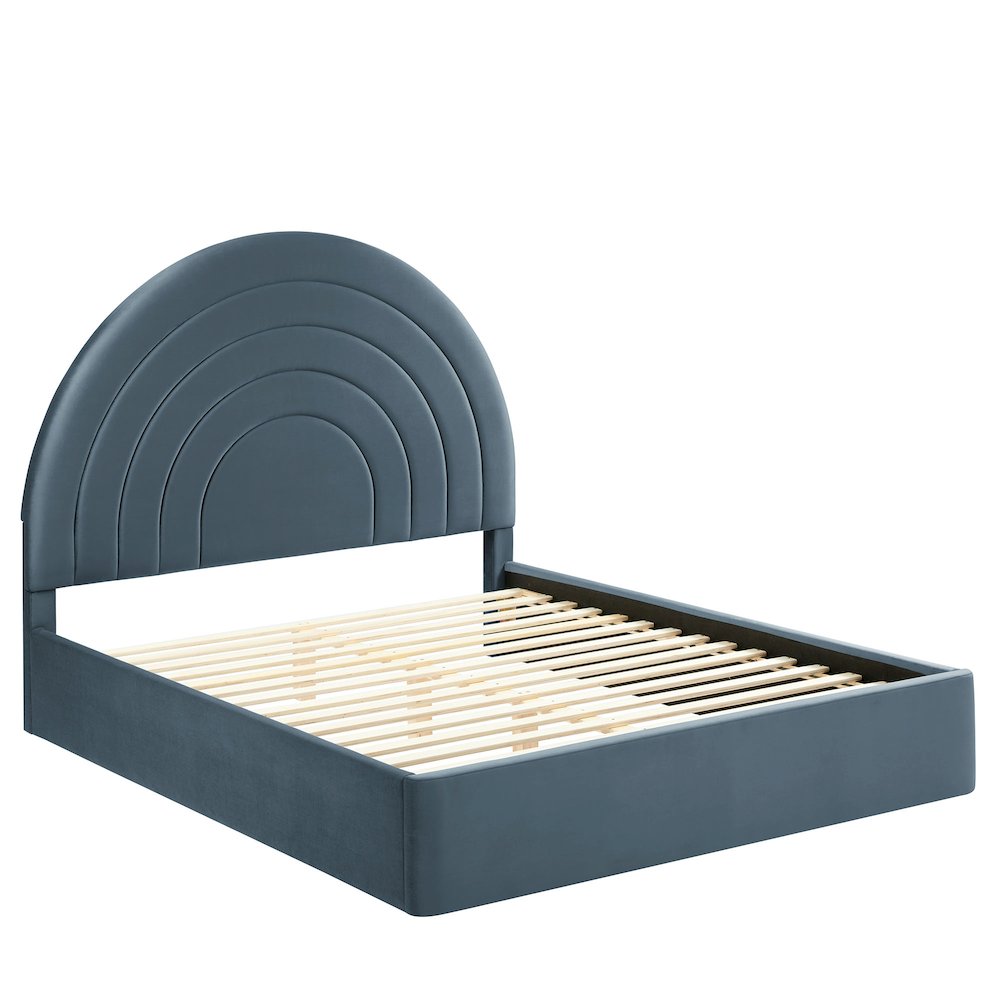 Solana Arched Performance Velvet Queen Platform Bed