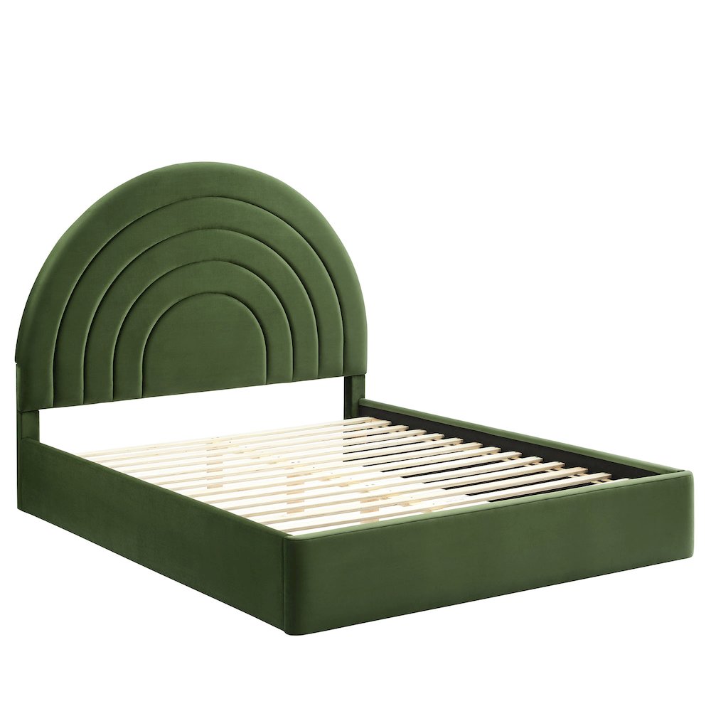 Solana Arched Performance Velvet Queen Platform Bed