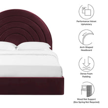 Solana Arched Performance Velvet Queen Platform Bed