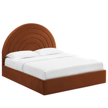 Solana Arched Performance Velvet Queen Platform Bed