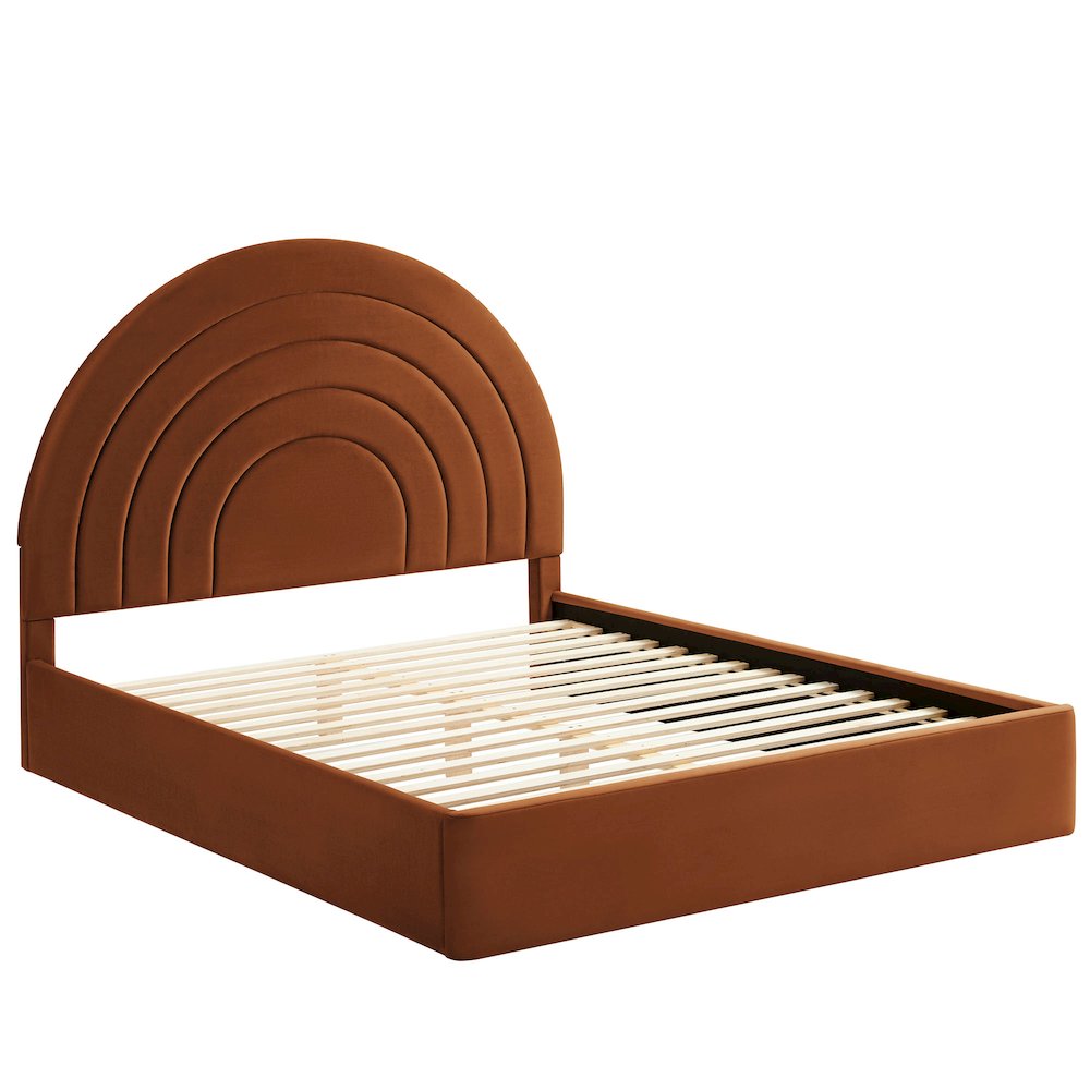 Solana Arched Performance Velvet Queen Platform Bed