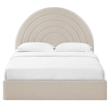 Solana Arched Performance Velvet King Platform Bed