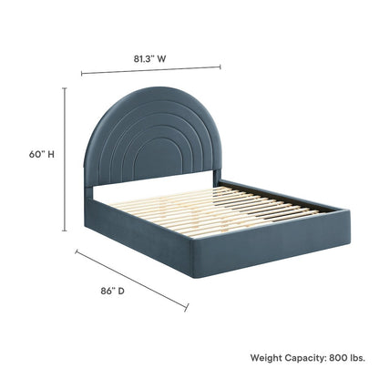 Solana Arched Performance Velvet King Platform Bed
