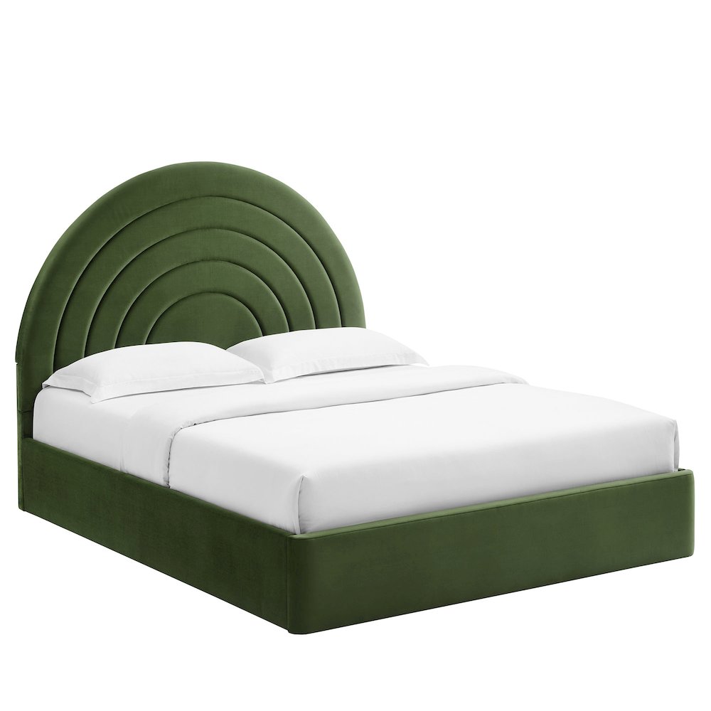 Solana Arched Performance Velvet King Platform Bed