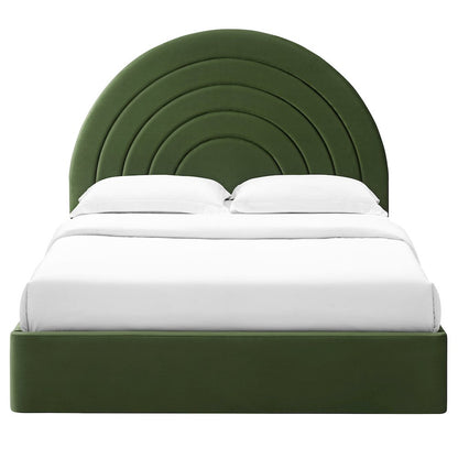 Solana Arched Performance Velvet King Platform Bed