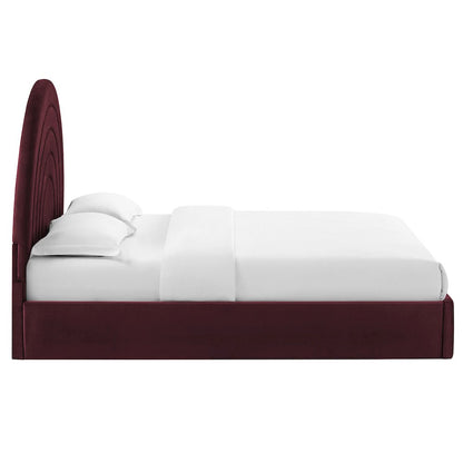 Solana Arched Performance Velvet King Platform Bed