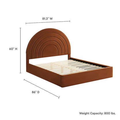 Solana Arched Performance Velvet King Platform Bed