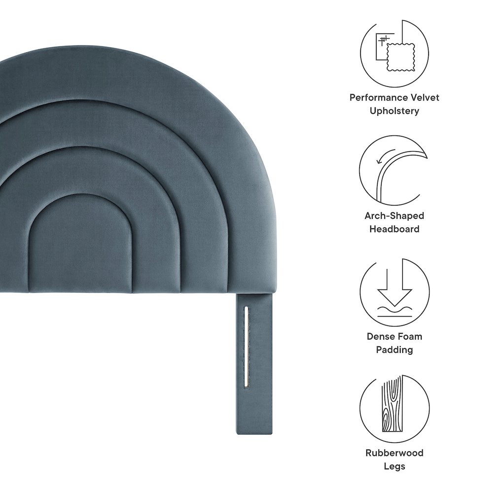 Solana Arched Performance Velvet Twin Headboard