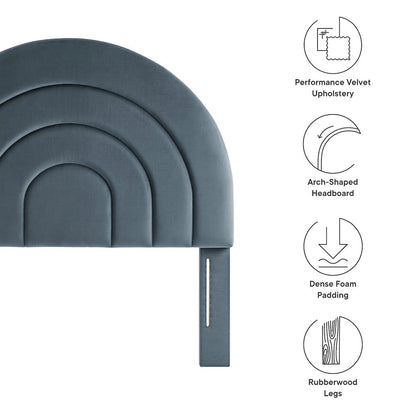 Solana Arched Performance Velvet Twin Headboard