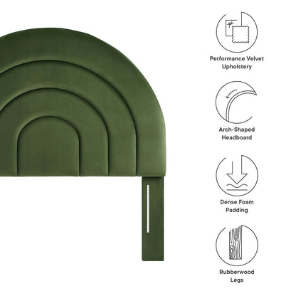 Solana Arched Performance Velvet Twin Headboard