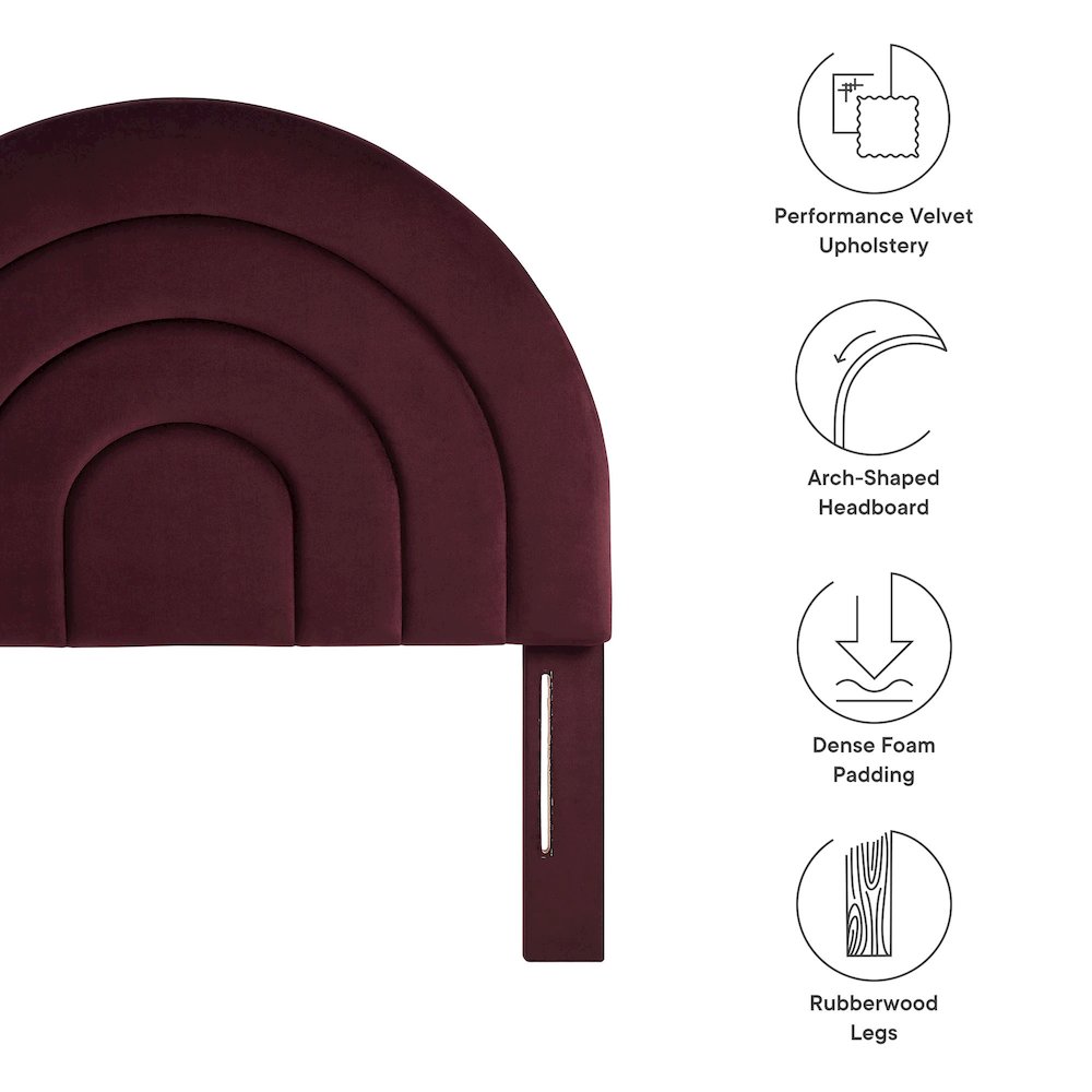 Solana Arched Performance Velvet Twin Headboard