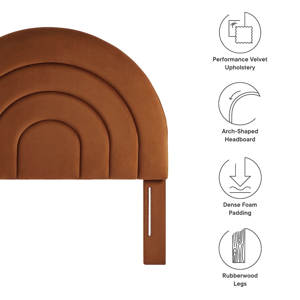 Solana Arched Performance Velvet Twin Headboard