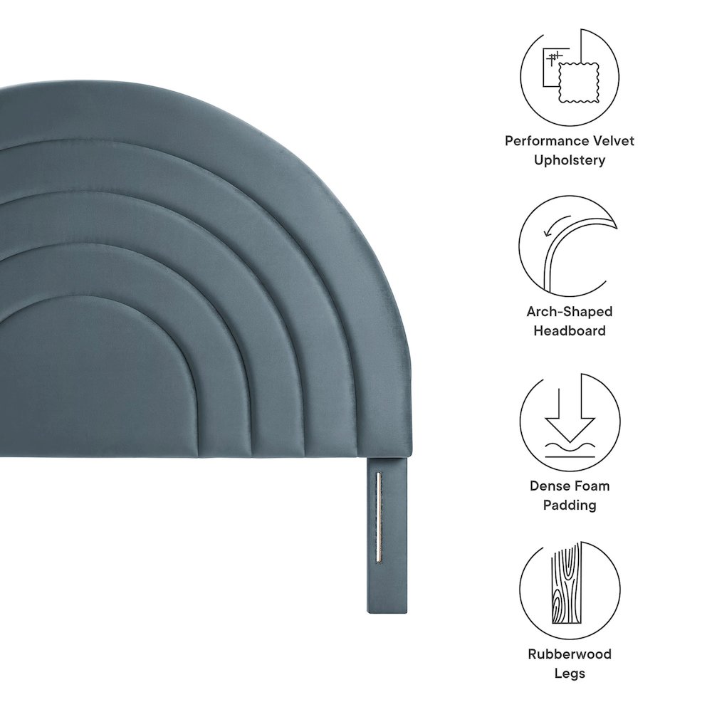 Solana Arched Performance Velvet Full Headboard