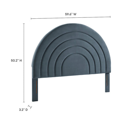 Solana Arched Performance Velvet Full Headboard