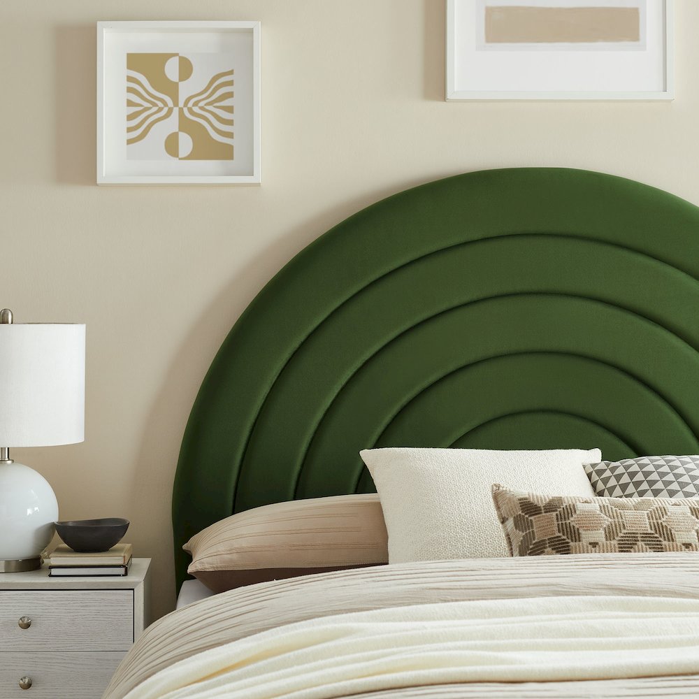 Solana Arched Performance Velvet Full Headboard