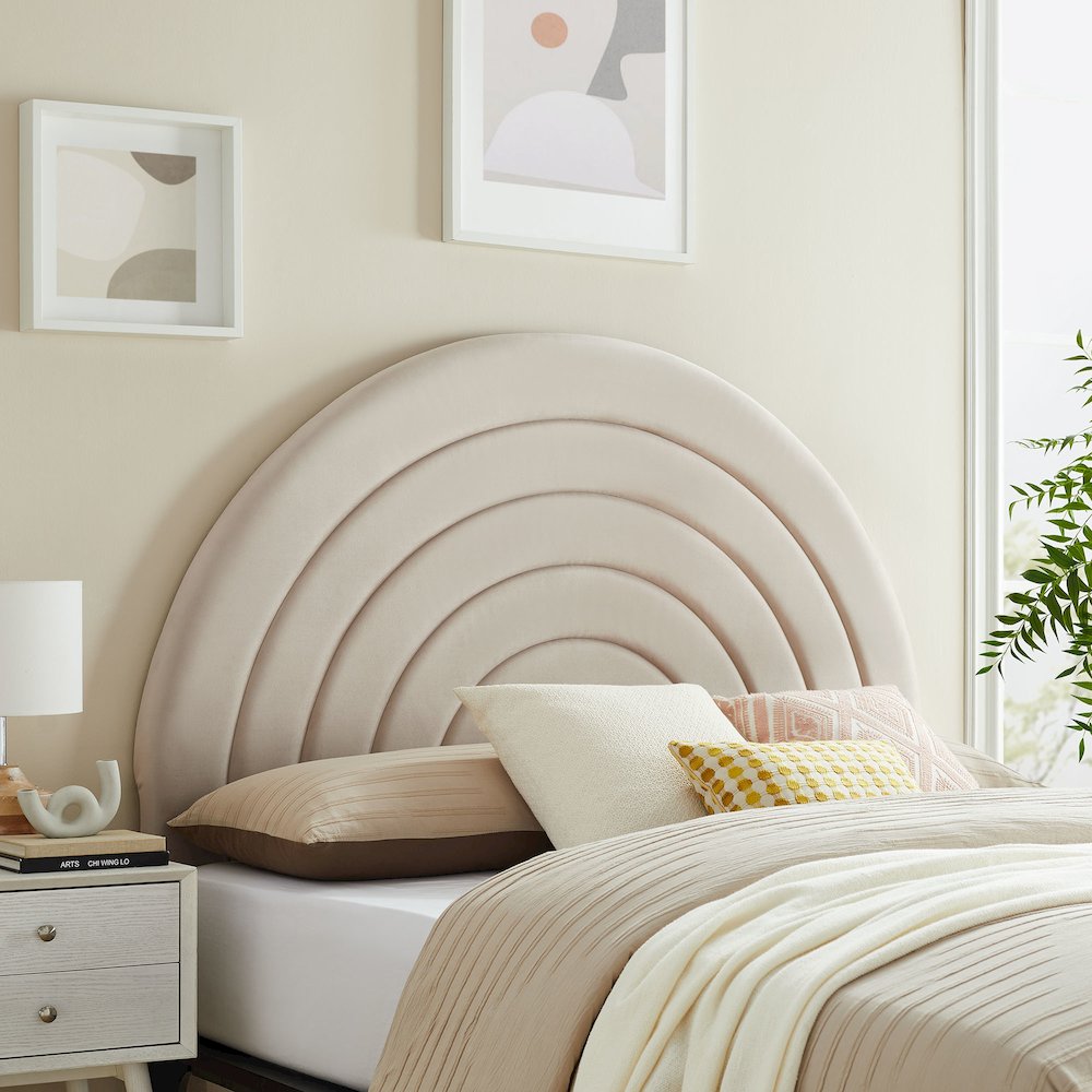 Solana Arched Performance Velvet King Headboard