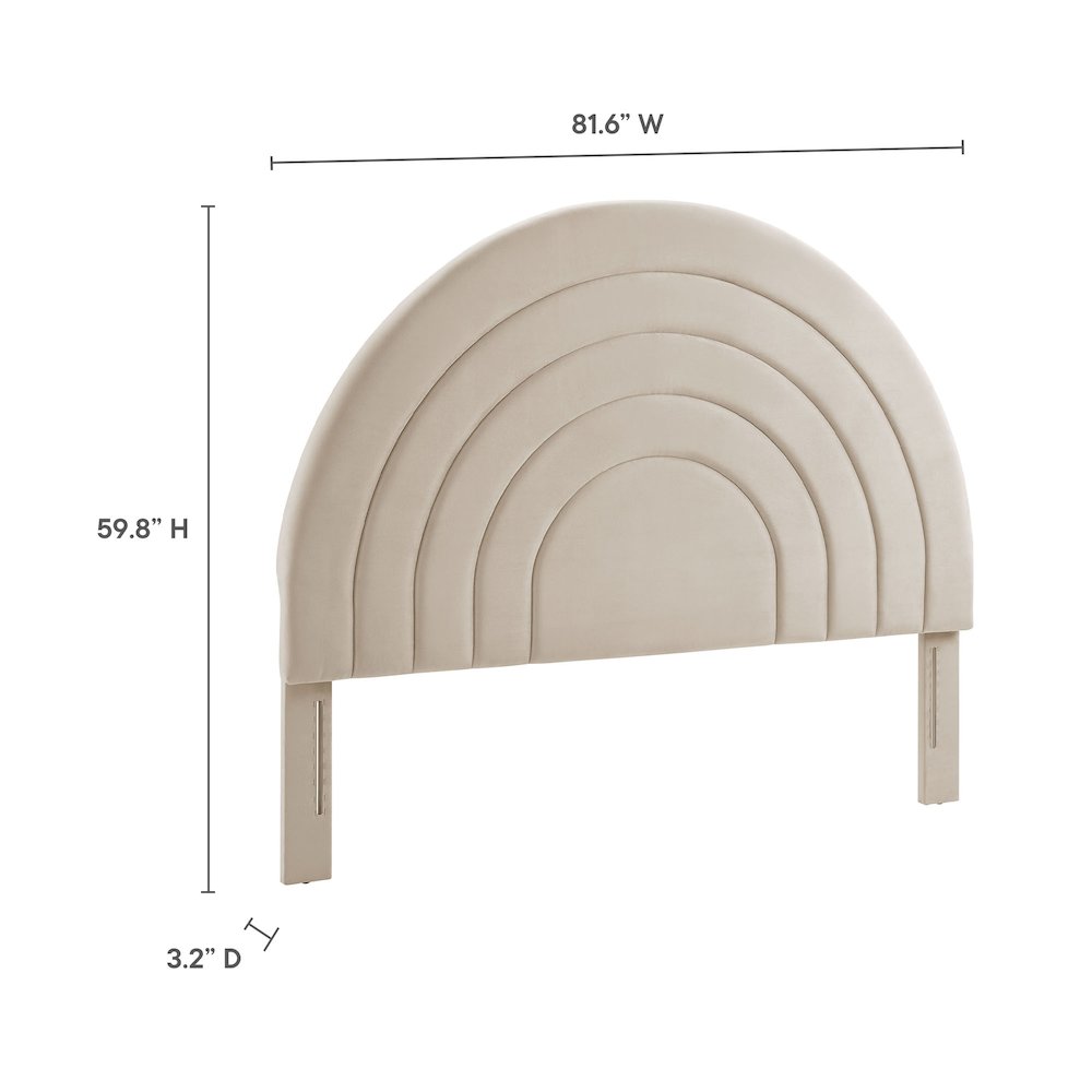 Solana Arched Performance Velvet King Headboard