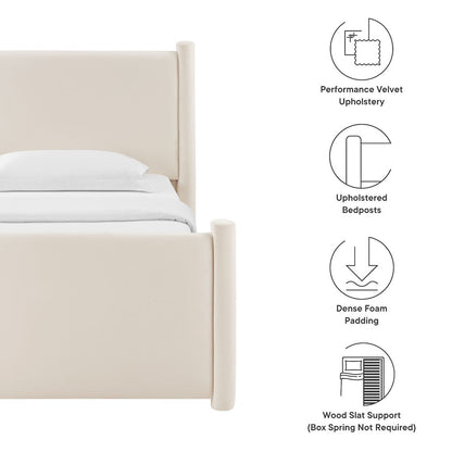 Rael Performance Velvet Twin Platform Bed