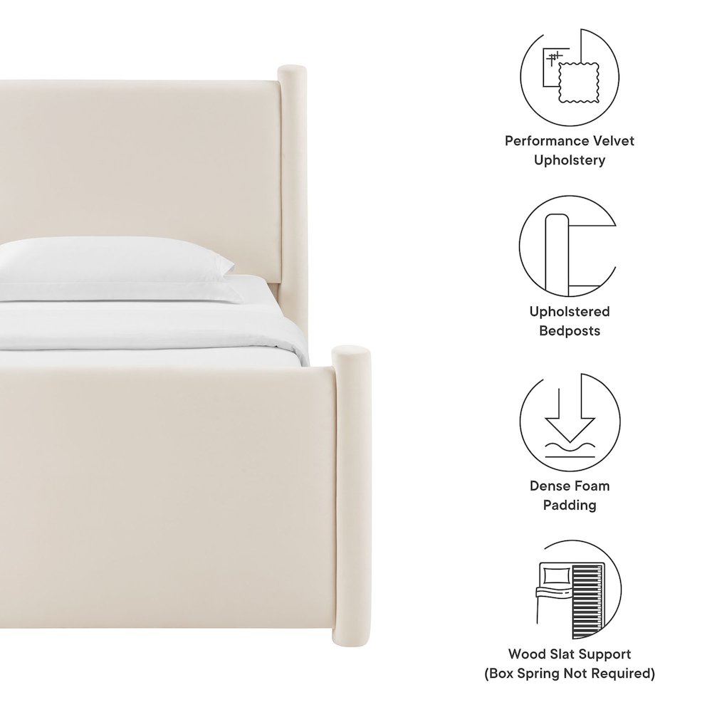Rael Performance Velvet Twin Platform Bed