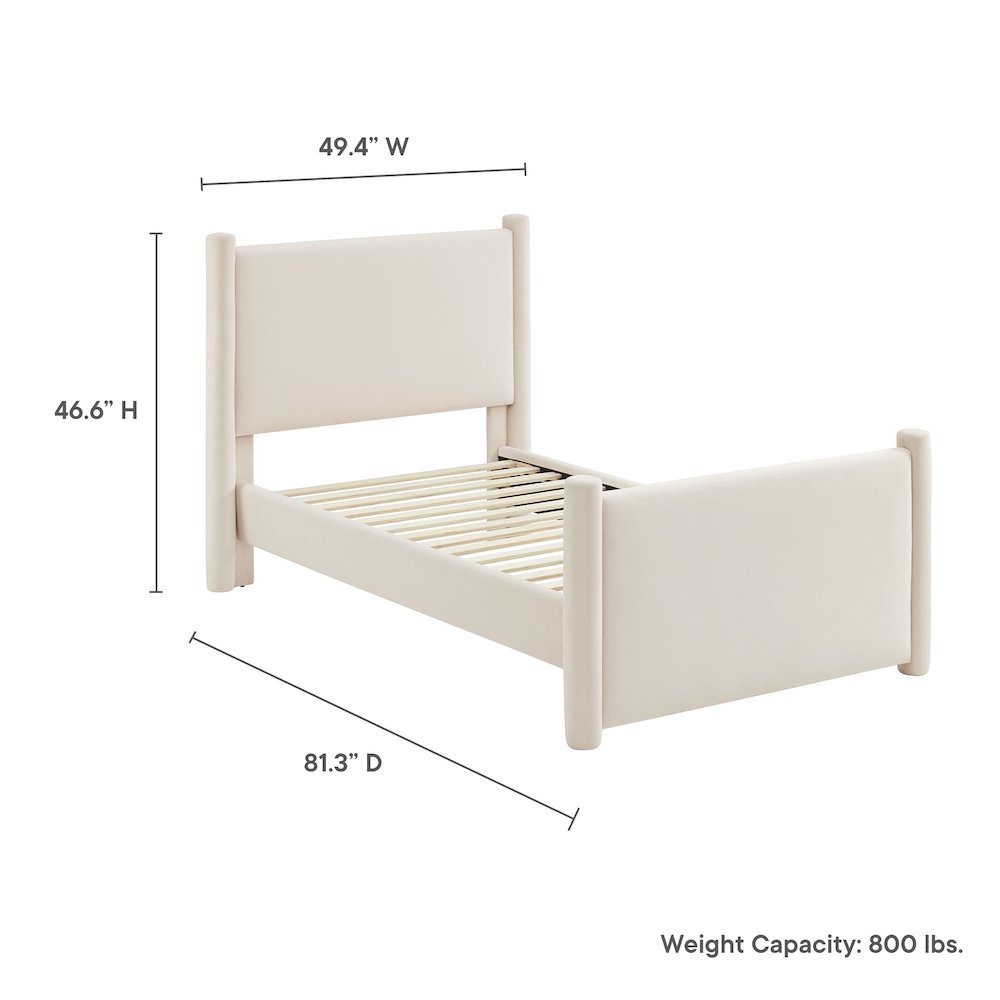 Rael Performance Velvet Twin Platform Bed