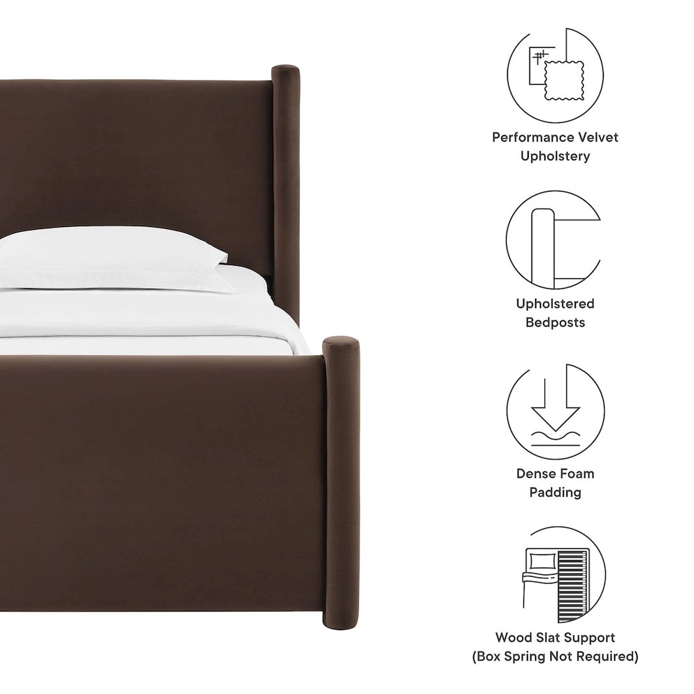 Rael Performance Velvet Twin Platform Bed