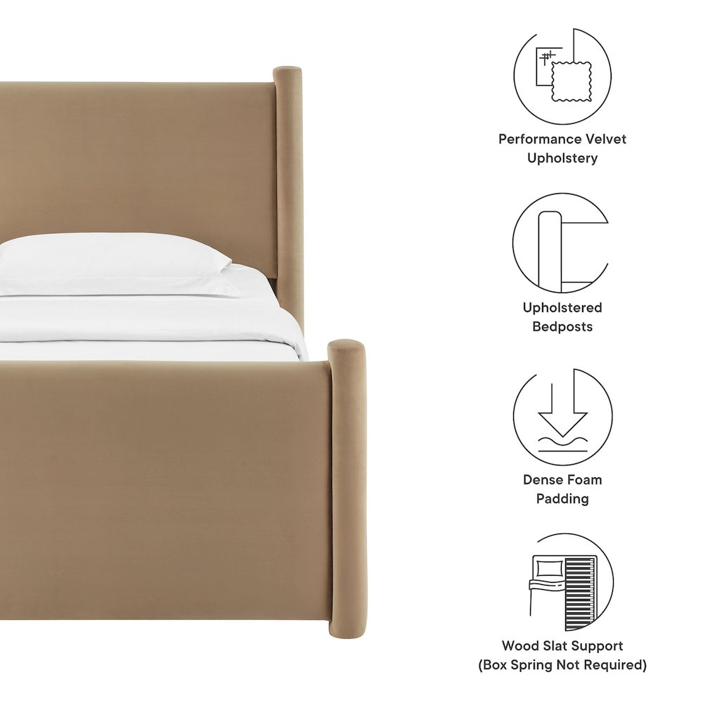 Rael Performance Velvet Twin Platform Bed