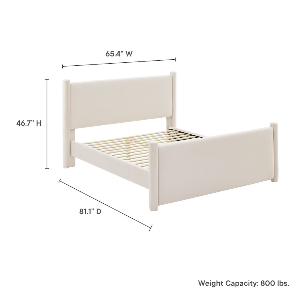 Rael Performance Velvet Full Platform Bed