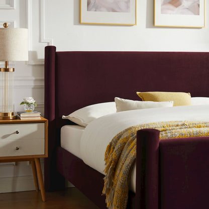 Rael Performance Velvet Full Platform Bed