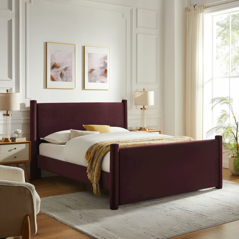 Rael Performance Velvet Full Platform Bed