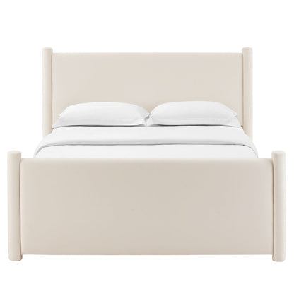 Rael Performance Velvet Queen Platform Bed