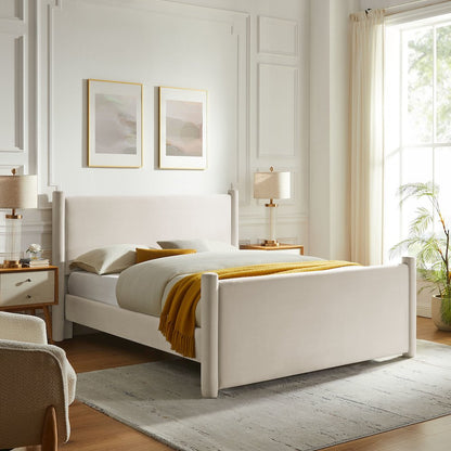 Rael Performance Velvet Queen Platform Bed