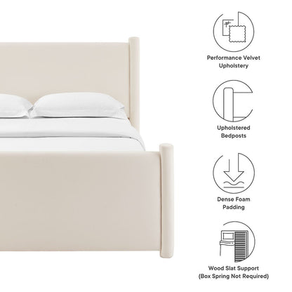 Rael Performance Velvet Queen Platform Bed