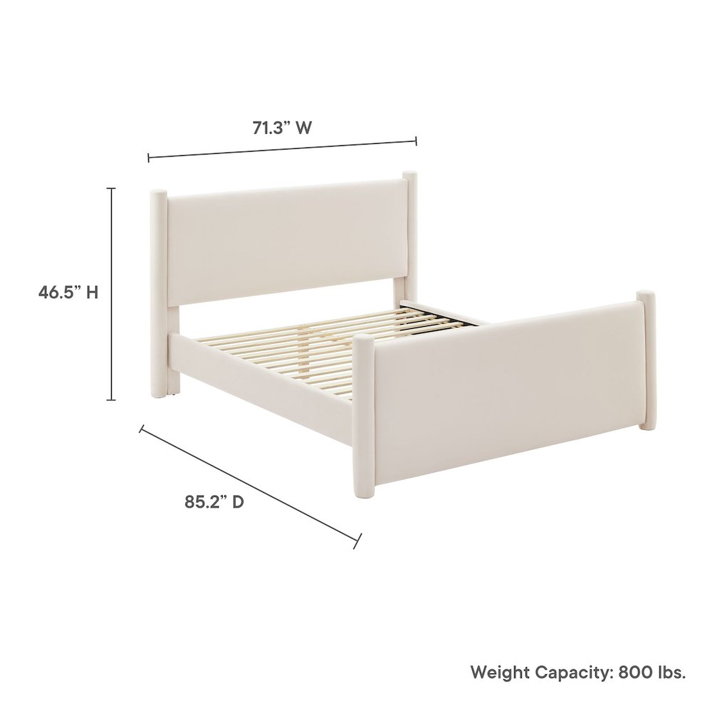 Rael Performance Velvet Queen Platform Bed
