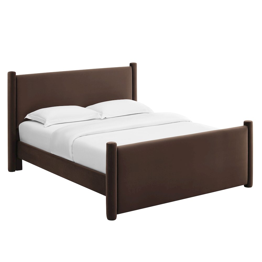 Rael Performance Velvet Queen Platform Bed