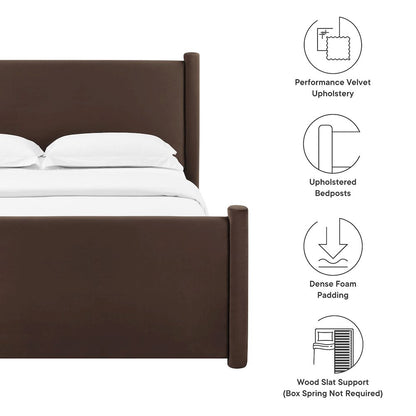 Rael Performance Velvet Queen Platform Bed