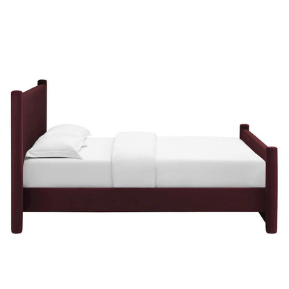 Rael Performance Velvet Queen Platform Bed