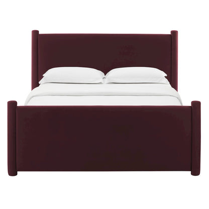 Rael Performance Velvet Queen Platform Bed
