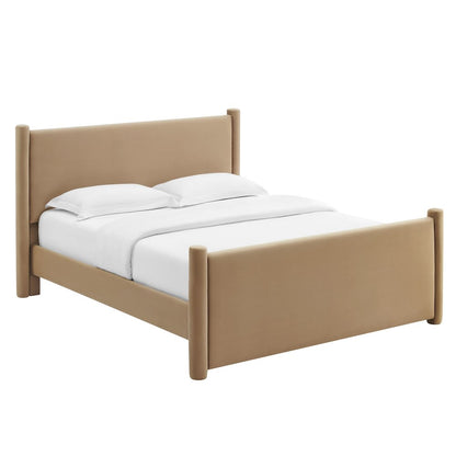 Rael Performance Velvet Queen Platform Bed