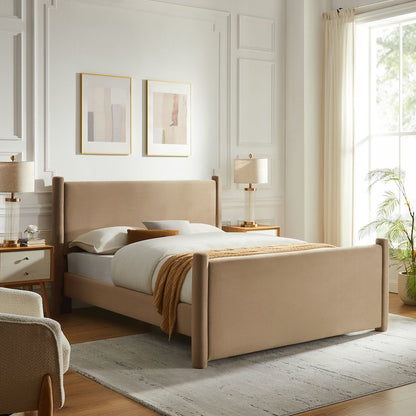 Rael Performance Velvet Queen Platform Bed