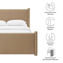 Rael Performance Velvet Queen Platform Bed