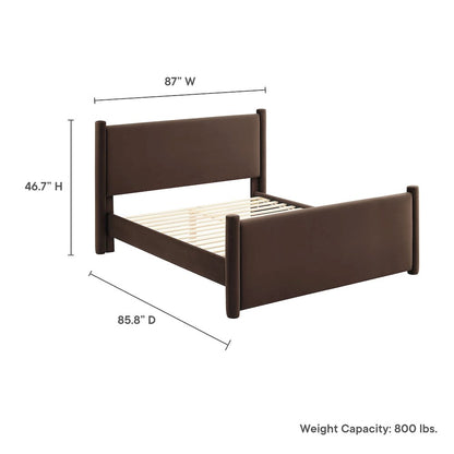 Rael Performance Velvet King Platform Bed