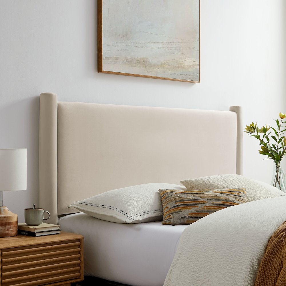 Rael Performance Velvet Queen Headboard