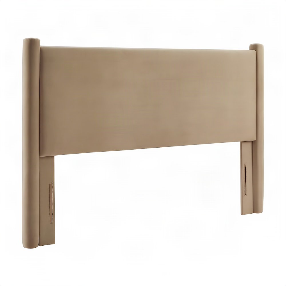 Performance Velvet Upholstered King Headboard Only, Padded Panel, Taupe