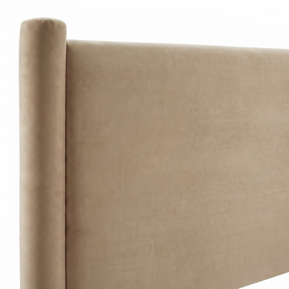 Performance Velvet Upholstered King Headboard Only, Padded Panel, Taupe